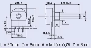 Potentiomete 2.2Kohm Linear
