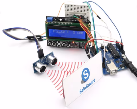 UNO Protype Kit +LCD Keypad+Prototype Shield+HC-SR04 Distance Sensor