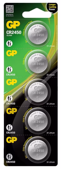 Blister 5 Batterie Litio a Bottone CR2450